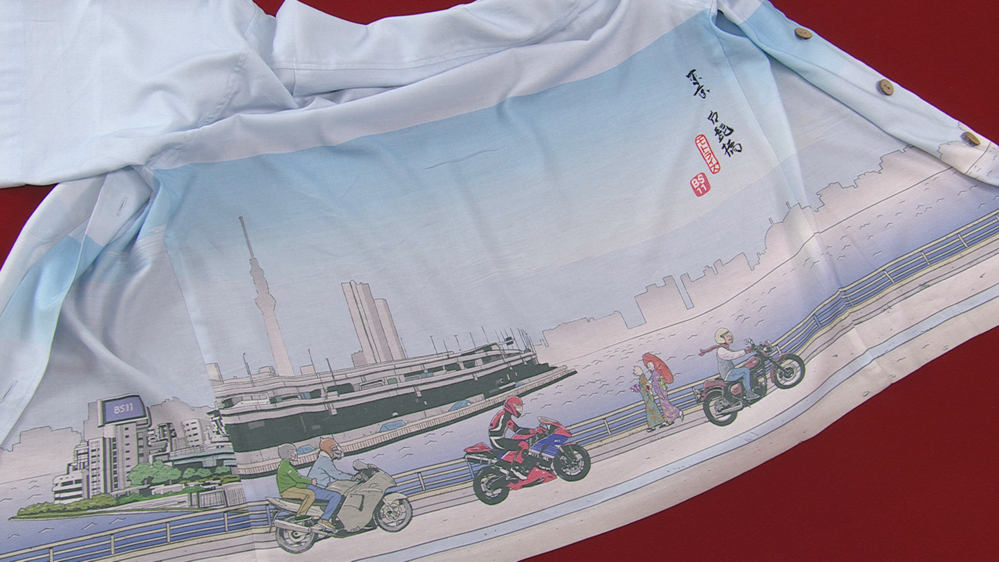 MOTORISE オリジナルアロハシャツ 2024 デザイン全体